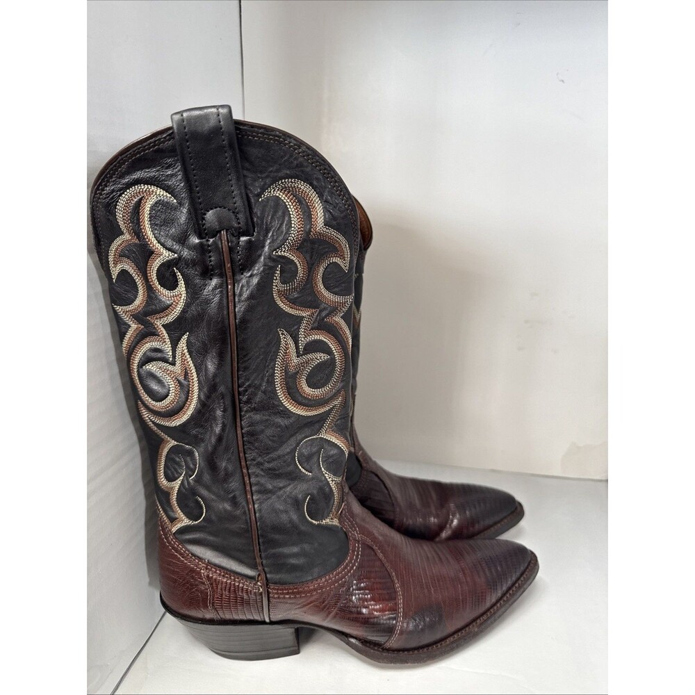 VTG NOCONA Women’s Cowboy Boots Sz 6 Teju lizard Skin Made In USA~Great!